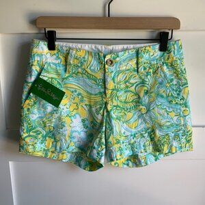 LILLY PULITZER | NWOT Callahan Shorts Dandelion Yellow Beach Gypsy Green Aqua 00